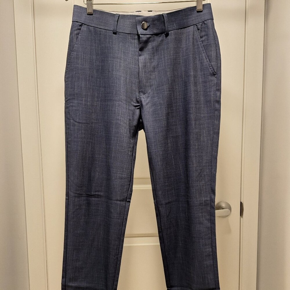 State & Liberty Athletic Fit Suit Pants - Heathered Navy